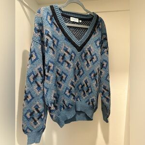 Made in Italy- Vintage Nino Cerini Blue Mohair V-neck Sweater